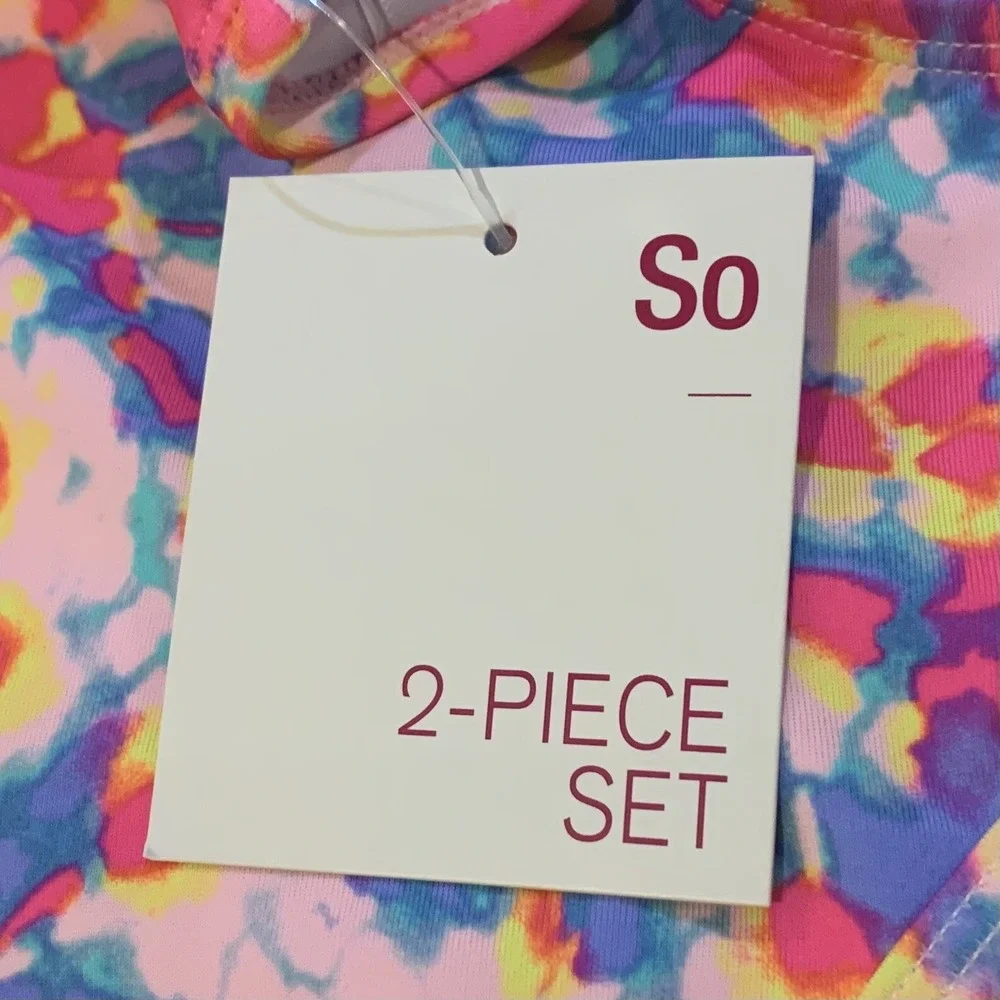 So Girls Swimsuit 2 Piece Set Summer Splash 16 New with Tags Pink UPF 50 Ruffled
